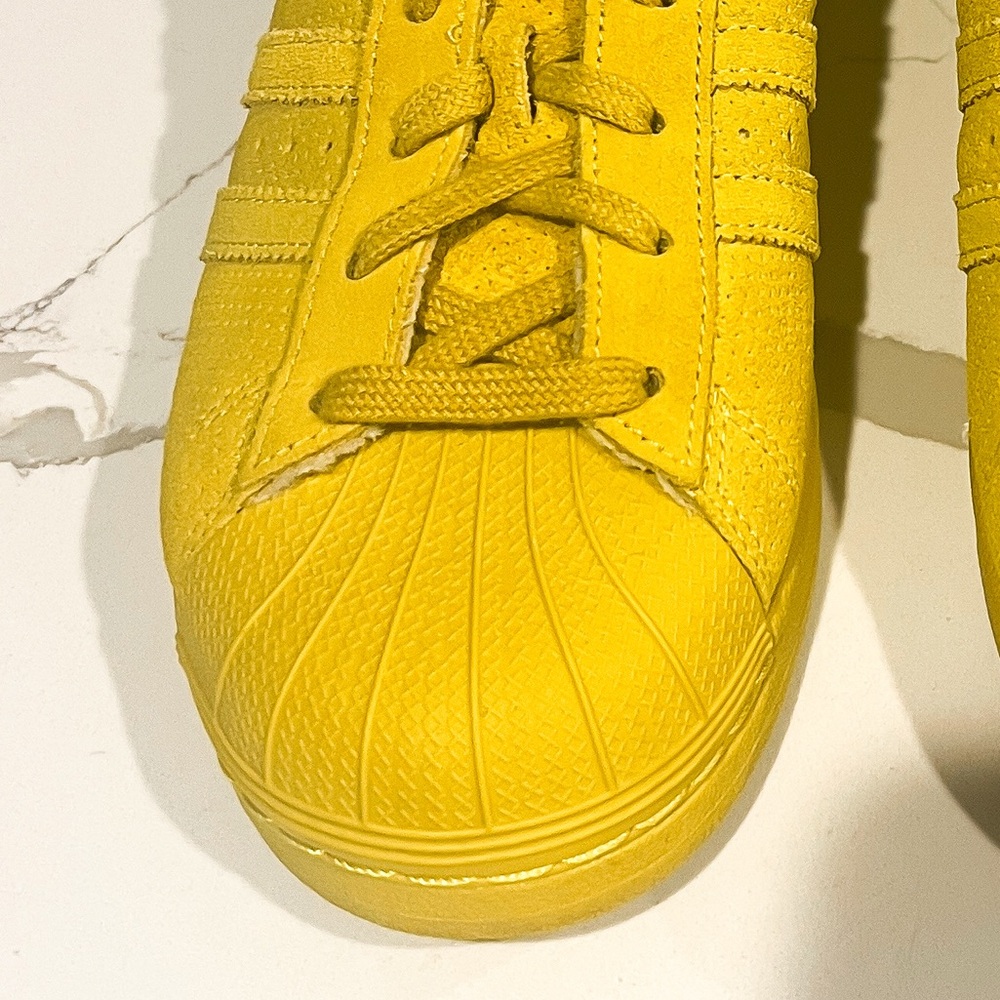 Adidas Superstar Shell Toe Yellow Sneaker Mens Sz 5.5 - Picture 6 of 16